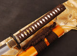 Japanese Samurai Sword Folded Steel Clay Tempered Katana ESD02