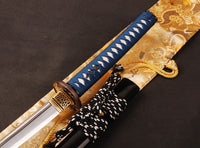 Japanese Samurai Sword Folded Steel Clay Tempered Katana ESD104