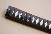 Handle Tsuka brown Synthetic Silk Cord White Rayskin For Japanese Samurai Sword