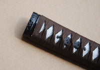 Handle Tsuka brown Synthetic Silk Cord White Rayskin For Japanese Samurai Sword