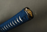 Handle Tsuka Blue Synthetic Silk Cord White Rayskin For Japanese Samurai Sword
