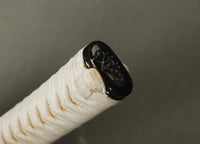 White Synthetic Silk Cord Real Rayskin Handle Tsuka For Japanese Samurai Sword