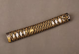 Handle Tsuka Black&gold Synthetic Silk Cord White Rayskin For Japanese Samurai Sword