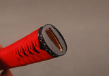 Handle Tsuka Red Synthetic Silk Cord black Rayskin For Japanese Samurai Sword