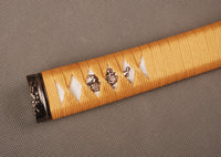 Handle Tsuka orange Synthetic Silk Cord white Rayskin For Japanese Samurai Sword