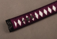 Handle Tsuka Purple Synthetic Silk Cord White Rayskin For Japanese Samurai Sword