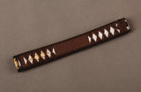 Handle Tsuka brown Synthetic Silk Cord white Rayskin For Japanese Samurai Sword