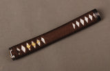 Handle Tsuka brown Synthetic Silk Cord white Rayskin For Japanese Samurai Sword