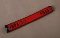 Handle Tsuka red Synthetic Silk Cord black Rayskin For Japanese Samurai Sword