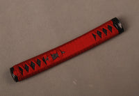 Handle Tsuka red Synthetic Silk Cord black Rayskin For Japanese Samurai Sword