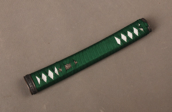 Handle Tsuka green Synthetic Silk Cord white Rayskin For Japanese Samurai Sword