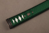 Handle Tsuka green Synthetic Silk Cord white Rayskin For Japanese Samurai Sword