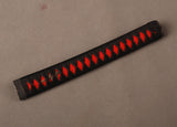 Handle Tsuka Black Synthetic Silk Cord Red Rayskin For Japanese Samurai Sword