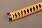 Handle Tsuka Orange Synthetic Silk Cord Black Rayskin For Japanese Samurai Sword