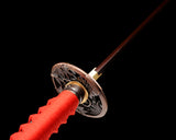Japanese Samurai Sword Red Blade Folded Steel Katana SHIJIAN180608