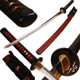 Japanese Samurai Sword Folded Steel Clay Tempered Katana ESD01