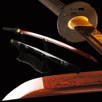 Japanese Samurai Sword Red Blade Folded Steel Katana ESB103
