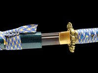 Japanese Samurai Sword Blue Blade Folded Steel Katana SHIJIAN180705