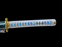 Japanese Samurai Sword Blue Blade Folded Steel Katana SHIJIAN180705