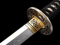 Japanese Samurai Sword Folded Steel Clay Tempered Katana SHIJIAN190309