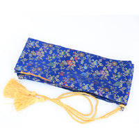 Floret Blue Silk Sword Bag For Japanese Samurai Sword