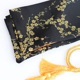 Golden Plum Blossom Black Silk Sword Bag For Japanese Samurai Sword