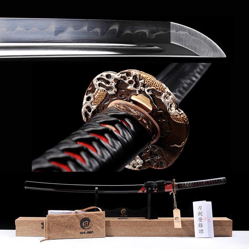 Japanese Samurai Sword High Carbon Steel Clay Tempered Katana SHIJIAN1