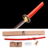 Japanese Samurai Sword Red Blade Folded Steel Katana SHIJIAN180608